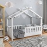 HAUSBETT Kinderbett mit Rausfallschutz Naturholz
